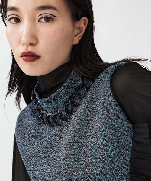 UNITED TOKYO（ユナイテッドトウキョウ）の「プレリュードフリルワンピース（ドレス・レディース・インディゴブルー/ブラウン・FREE）」の14枚目の写真