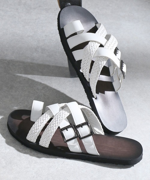 AAA+（サンエープラス）の「ストラップサンダル スライドサンダル（サンダル・メンズ・ホワイト系3/ホワイト系5/ブラック系2/ブラック系4/ホワイト系1/ホワイト系2/ブラック系6/ブラック系8/ホワイト系4/ブラック系1/ブラック系3/ブラック系その他/ブラック系5/ホワイト系6/ホワイト系8/ホワイト系7/ブラック系7・L/LL/M）」の5枚目の写真