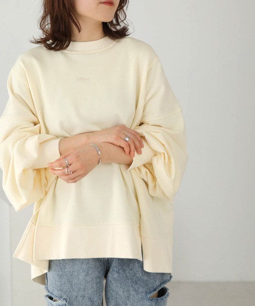 Bab(バブ)の「刺繍ロゴスウェットトップス(スウェット・レディース・アイボリー/杢グレー/チャコールグレー・FREE)」の4枚目の写真
