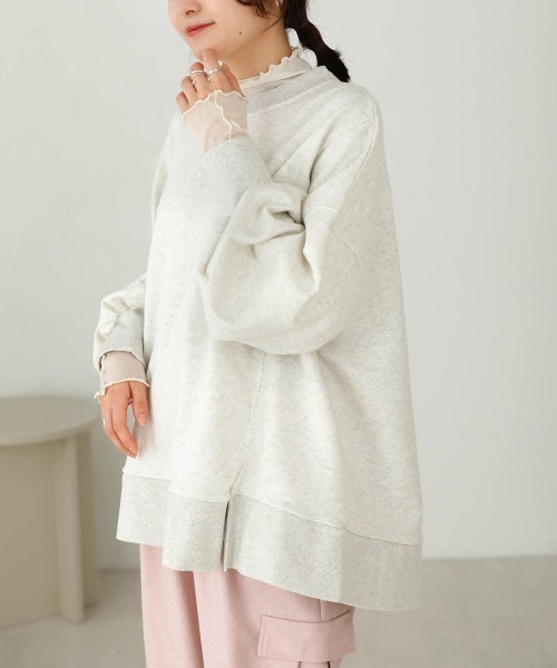 Bab(バブ)の「刺繍ロゴスウェットトップス(スウェット・レディース・アイボリー/杢グレー/チャコールグレー・FREE)」の15枚目の写真