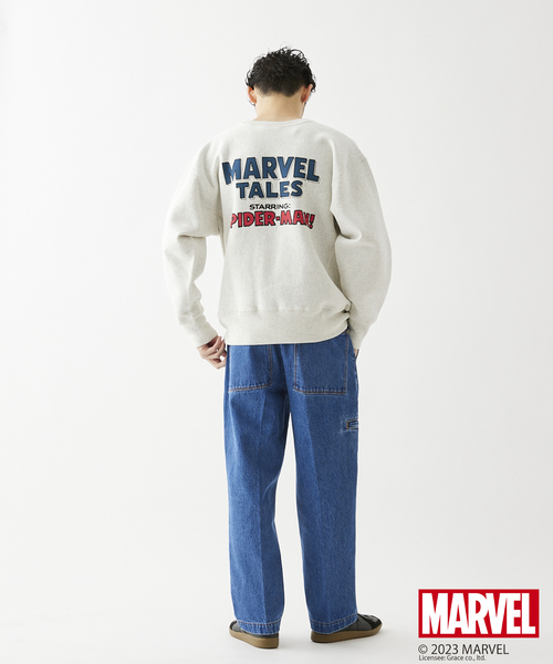 Champion（チャンピオン）の「【SPIDER-MAN】CHAMPION 別注リバースウィーブ クルーネックスウェット（スウェット・メンズ・ホワイト/チャコールグレー/ブラック/アイボリー・LARGE/MEDIUM/X-LARGE）」の20枚目の写真