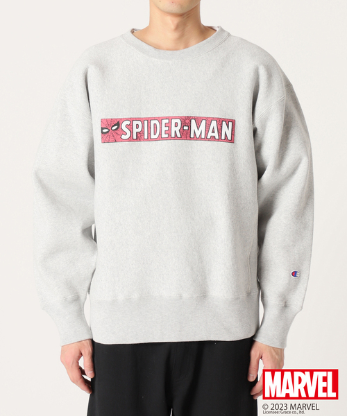 SPIDER-MAN】CHAMPION 別注リバースウィーブ クルーネック