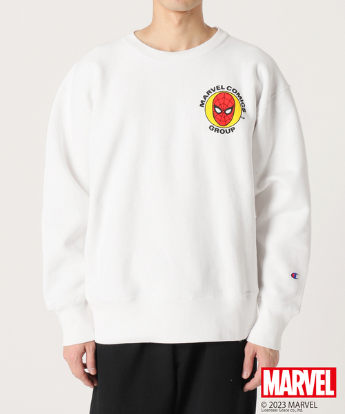 SPIDER-MAN】CHAMPION 別注リバースウィーブ クルーネック