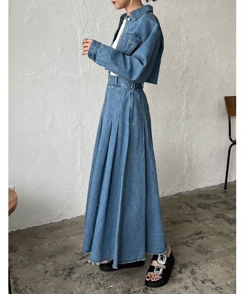 [2023S/SCOLLECTION]リサイクルコットンダメージショートデニムジャケット