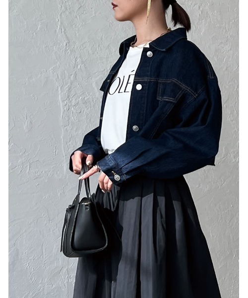 [2023S/SCOLLECTION]リサイクルコットンダメージショートデニムジャケット