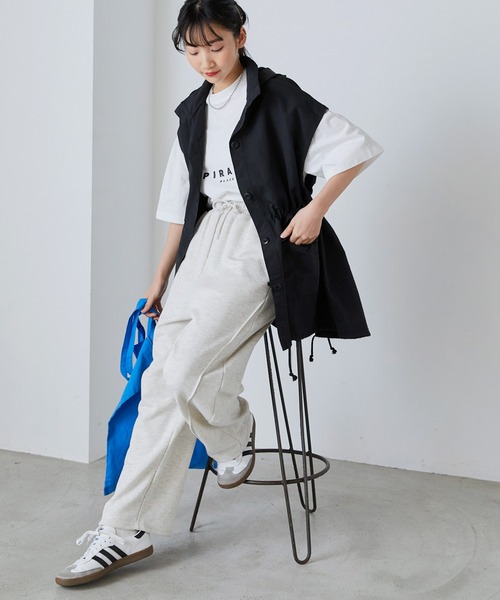 forksy.】2wayナイロンボリュームスリーブマウンテンパーカー