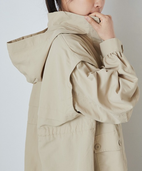 forksy.】2wayナイロンボリュームスリーブマウンテンパーカー/ベスト  