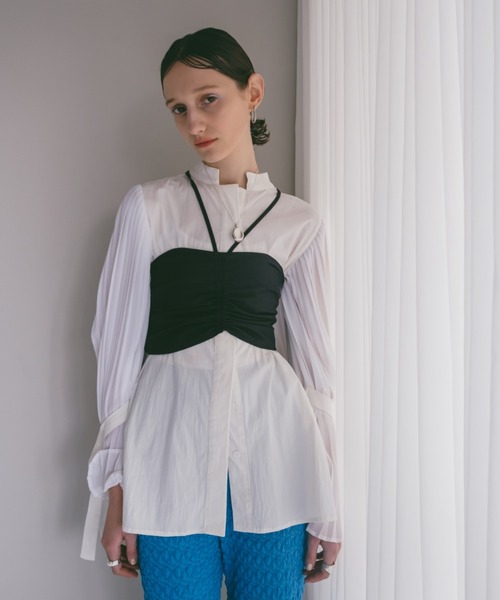 sahara（サハラ）の「Gather Bustier（その他トップス・レディース・ブラック/カーキ/ホワイト・FREE）」の4枚目の写真