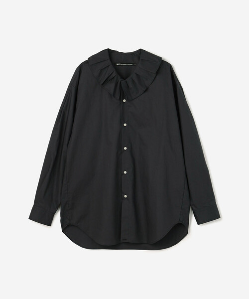 nicholson&nicholson(ニコルソンアンドニコルソン)の「nicholson & nicholson | 〈別注〉フリルカラーシャツ WOMEN(シャツ/ブラウス・レディース・ホワイト/ネイビー・38)」の5枚目の写真