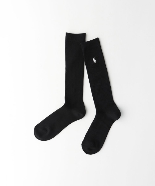 POLO RALPH LAUREN(ポロ ラルフ ローレン)の「POLO RALPH LAUREN 32cm丈 ワンポイントスクールソックス 03217507(ソックス/靴下・レディース・ホワイト×ネイビー/ブラック×グレー/ブラック×ホワイト/ネイビー系1/ネイビー系2/ネイビー×ホワイト・22-24cm)」の2枚目の写真