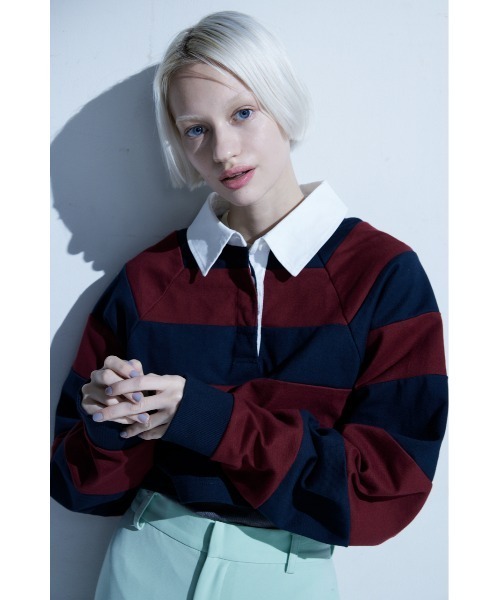 tシャツ 「PLUS」RUGGER SHORT TOPS/「PLUS」ラガーショートトップス レディース PLUS（プラス）の「【PLUS】RUGGER SHORT TOPS/【PLUS】ラガー