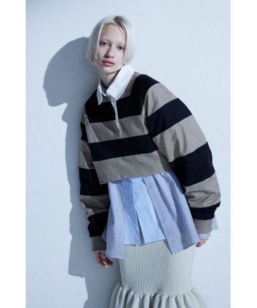 tシャツ 「PLUS」RUGGER SHORT TOPS/「PLUS」ラガーショートトップス レディース PLUS（プラス）の「【PLUS】RUGGER SHORT TOPS/【PLUS】ラガー