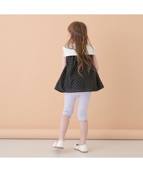 Lycee mine（リセマイン）の「【ラインフラワーメッシュ】メロー7分丈レギンス（レギンス/スパッツ・キッズ・エメラルド/ライトベージュ/ラベンダー/ブラック・110cm/120cm/140cm/100cm/150cm/130cm）」の7枚目の写真