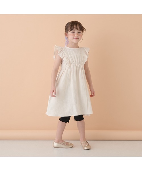 Lycee mine（リセマイン）の「【ラインフラワーメッシュ】メロー7分丈レギンス（レギンス/スパッツ・キッズ・エメラルド/ライトベージュ/ラベンダー/ブラック・110cm/120cm/140cm/100cm/150cm/130cm）」の9枚目の写真