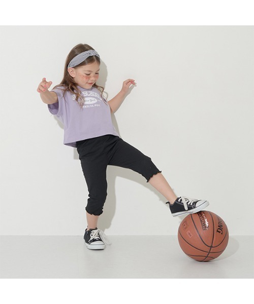 Lycee mine（リセマイン）の「【ラインフラワーメッシュ】メロー7分丈レギンス（レギンス/スパッツ・キッズ・エメラルド/ライトベージュ/ラベンダー/ブラック・110cm/120cm/140cm/100cm/150cm/130cm）」の13枚目の写真