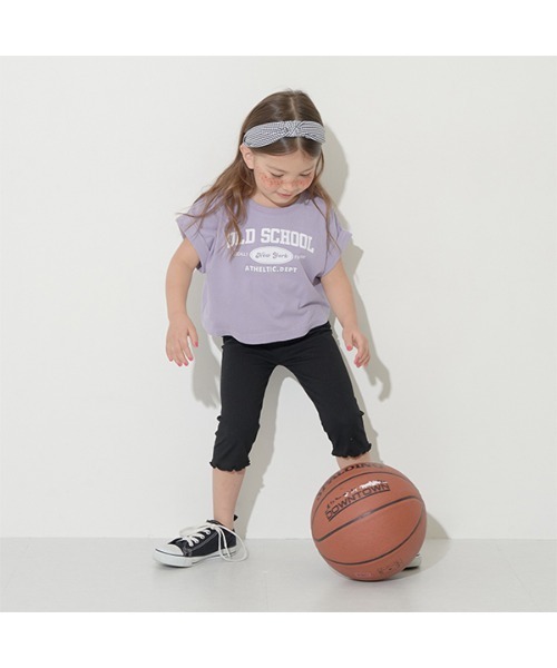 Lycee mine（リセマイン）の「【ラインフラワーメッシュ】メロー7分丈レギンス（レギンス/スパッツ・キッズ・エメラルド/ライトベージュ/ラベンダー/ブラック・110cm/120cm/140cm/100cm/150cm/130cm）」の6枚目の写真