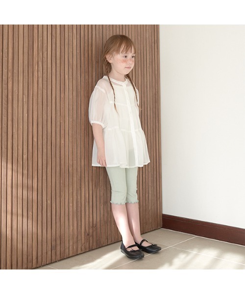 Lycee mine（リセマイン）の「【ラインフラワーメッシュ】メロー7分丈レギンス（レギンス/スパッツ・キッズ・エメラルド/ライトベージュ/ラベンダー/ブラック・110cm/120cm/140cm/100cm/150cm/130cm）」の16枚目の写真