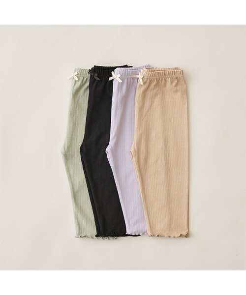 Lycee mine（リセマイン）の「【ラインフラワーメッシュ】メロー7分丈レギンス（レギンス/スパッツ・キッズ・エメラルド/ライトベージュ/ラベンダー/ブラック・110cm/120cm/140cm/100cm/150cm/130cm）」の14枚目の写真