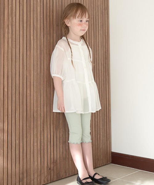 Lycee mine（リセマイン）の「【ラインフラワーメッシュ】メロー7分丈レギンス（レギンス/スパッツ・キッズ・エメラルド/ライトベージュ/ラベンダー/ブラック・110cm/120cm/140cm/100cm/150cm/130cm）」の17枚目の写真