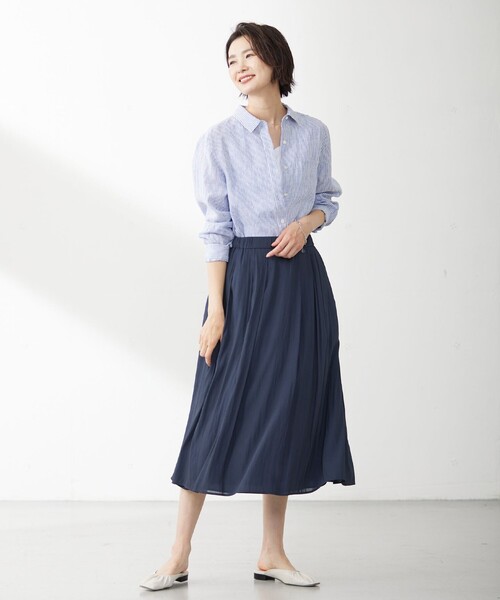 J.PRESS(ジェイプレス)の「コットンリブ ノースリーブ カットソー(タンクトップ・レディース・ライトグレー系/ブラウン系/ホワイト系/ネイビー系・MEDIUM/LARGE)」の11枚目の写真