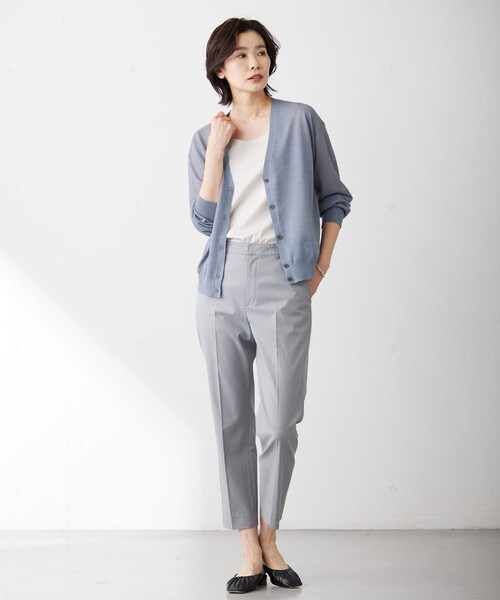 J.PRESS(ジェイプレス)の「コットンリブ ノースリーブ カットソー(タンクトップ・レディース・ライトグレー系/ブラウン系/ホワイト系/ネイビー系・MEDIUM/LARGE)」の13枚目の写真