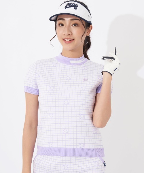 FILA GOLF(フィラゴルフ )の「【FILA GOLF:フィラゴルフ】レディースモックネックシャツ(シャツ/ブラウス・レディース・ブラック/ライトグリーン/ラベンダー・X-LARGE/MEDIUM/LARGE/SMALL)」の3枚目の写真