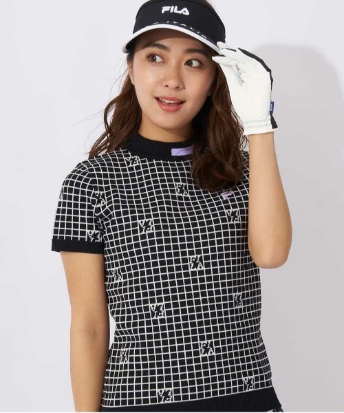 FILA GOLF(フィラゴルフ )の「【FILA GOLF:フィラゴルフ】レディースモックネックシャツ(シャツ/ブラウス・レディース・ブラック/ライトグリーン/ラベンダー・X-LARGE/MEDIUM/LARGE/SMALL)」の4枚目の写真