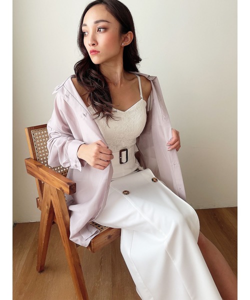 DURAS（デュラス）の「トレンチ風スリット入りロングスカート
