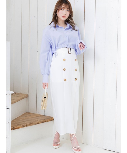 DURAS（デュラス）の「トレンチ風スリット入りロングスカート