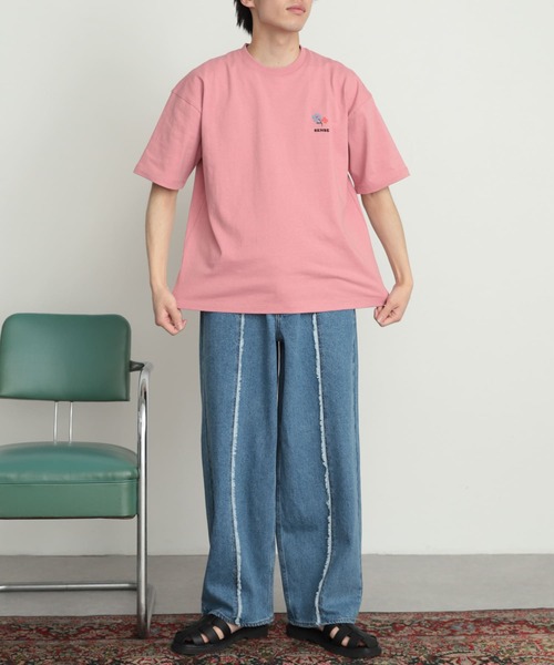 SENSE OF PLACE by URBAN RESEARCH（センスオブプレイスバイアーバンリサーチ）の「『ユニセックス』ポップアートシシュウTシャツ(5分袖)A（Tシャツ/カットソー・メンズ・ブラック/ホワイト/ピンク・LARGE/MEDIUM）」の5枚目の写真