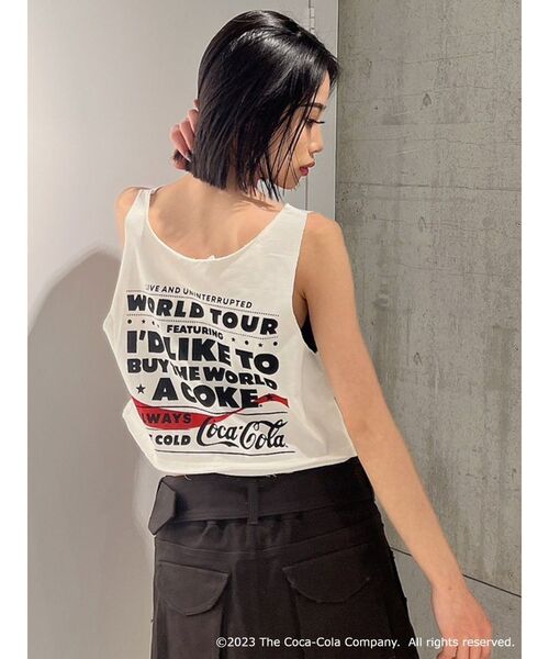 GYDA(ジェイダ)の「Coca-Cola LOOSE ショートタンクトップ(タンクトップ・レディース・ブラック/レッド/オフホワイト・FREE)」の13枚目の写真