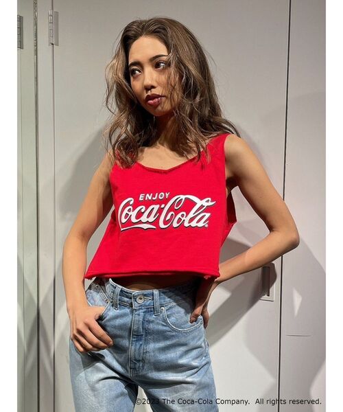 GYDA(ジェイダ)の「Coca-Cola LOOSE ショートタンクトップ(タンクトップ・レディース・ブラック/レッド/オフホワイト・FREE)」の18枚目の写真