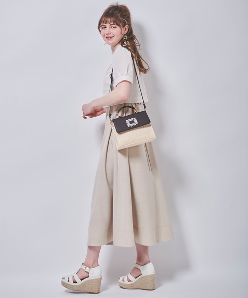 31 Sons de mode（トランテアン　ソン　ドゥ　モード）の「ビジューバックルショルダーバッグ（ショルダーバッグ・レディース・ブラウン/オフホワイト・フリー）」の8枚目の写真