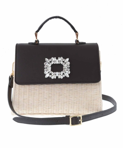 31 Sons de mode（トランテアン　ソン　ドゥ　モード）の「ビジューバックルショルダーバッグ（ショルダーバッグ・レディース・ブラウン/オフホワイト・フリー）」の9枚目の写真