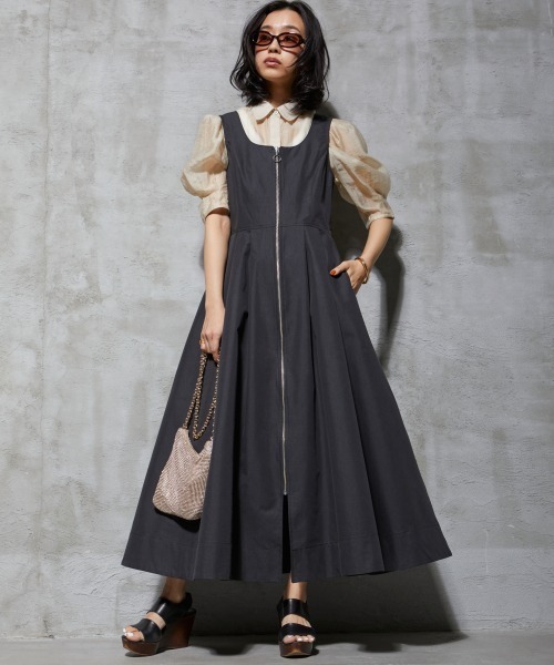 GEVS.（ジェイヴィス）の「＜大きいサイズ＞ シアーパフスリーブブラウス GEVS.（シャツ/ブラウス・レディース・ブラック/クリーム・4L/L/5L/3L/LL）」の7枚目の写真