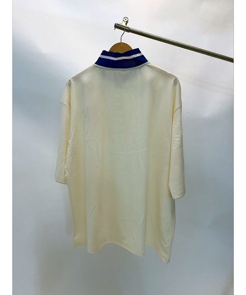 DEVICE(デバイス)の「ストリート スタンド ハーフジップ カレッジロゴ Tシャツ トラックジャケット(ジャージ・レディース・グリーン/アイボリー系・FREE)」の6枚目の写真