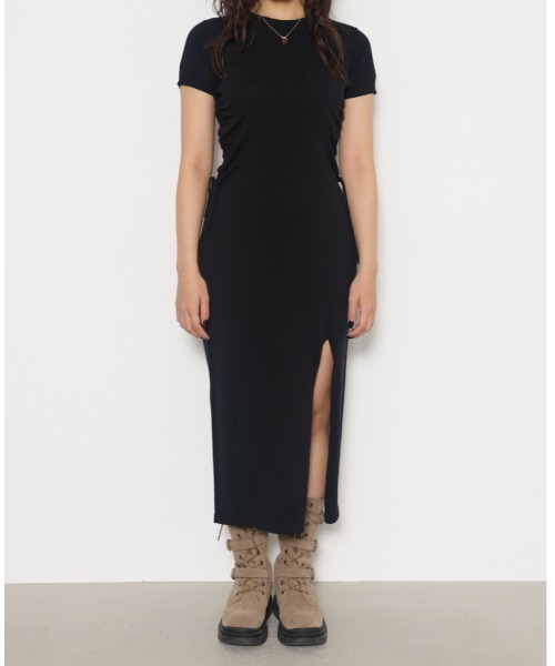 LAGUA GEM TAILOR PLEATS ワンピース ブラック LAGUA GEM | TAILOR PLEATS ワンピース (ワンピース(ミニ