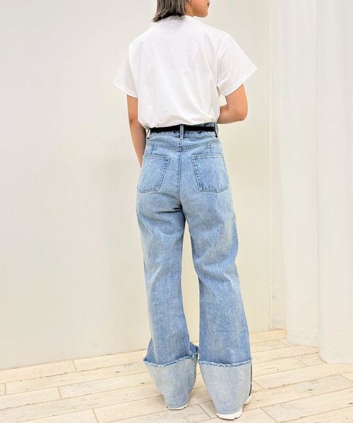 INGNI（イング）の「ふくれ刺しゅうロゴTシャツ（Tシャツ/カットソー・レディース・ホワイト×ピンク/ライトグリーン系1/ホワイト×ブルー/ホワイト×ブラック・M）」の19枚目の写真