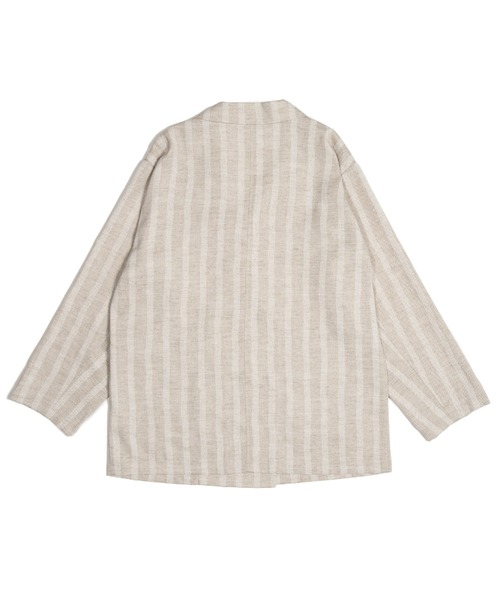 OPULENCE（オーピュレンス）の「ストライプリネン調ジャケット（テーラードジャケット・レディース・ベージュ・FREE）」の10枚目の写真