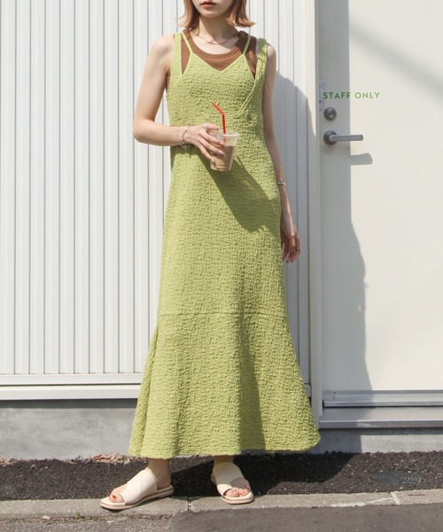 Chillfar（チルファー）の「フクレジャガードワンピース（ワンピース・レディース・グリーン/ブラック/アイボリー・SMALL/MEDIUM）」の3枚目の写真