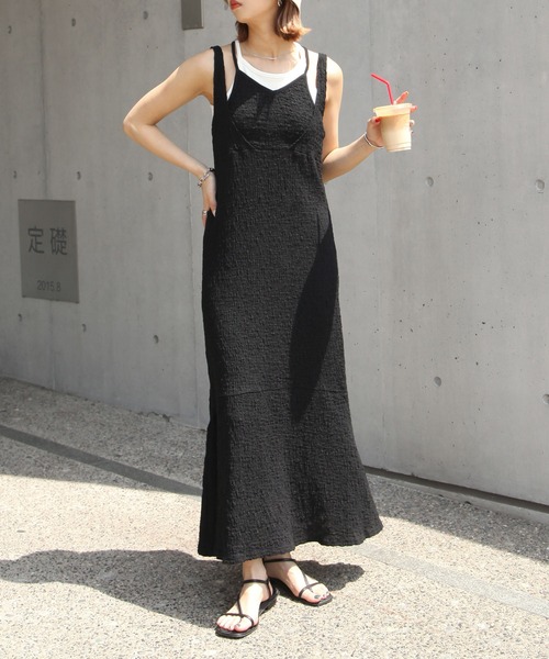 Chillfar（チルファー）の「フクレジャガードワンピース（ワンピース・レディース・グリーン/ブラック/アイボリー・SMALL/MEDIUM）」の2枚目の写真