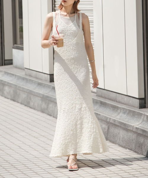 Chillfar（チルファー）の「フクレジャガードワンピース（ワンピース・レディース・グリーン/ブラック/アイボリー・SMALL/MEDIUM）」の8枚目の写真