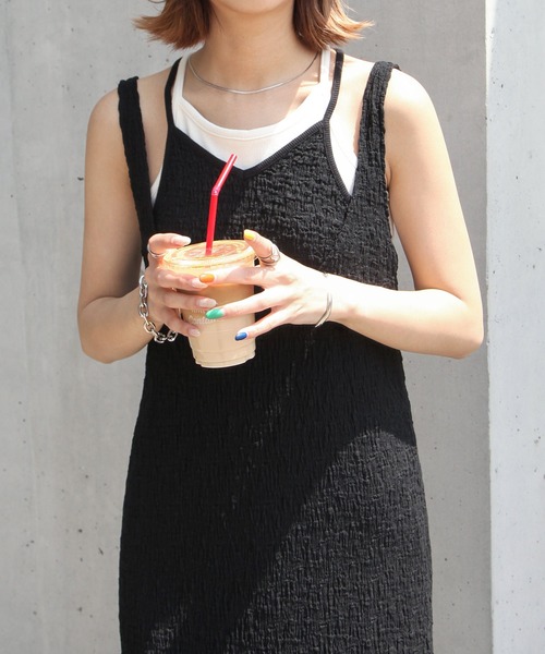 Chillfar（チルファー）の「フクレジャガードワンピース（ワンピース・レディース・グリーン/ブラック/アイボリー・SMALL/MEDIUM）」の16枚目の写真