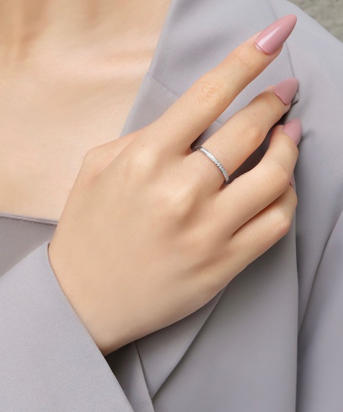blackdia ocean(ブラックダイヤオーシャン)の「blackdia ocean ストーンナローリング(リング・レディース・ゴールド/ピンクゴールド/シルバー・9号/11号/13号)」の2枚目の写真