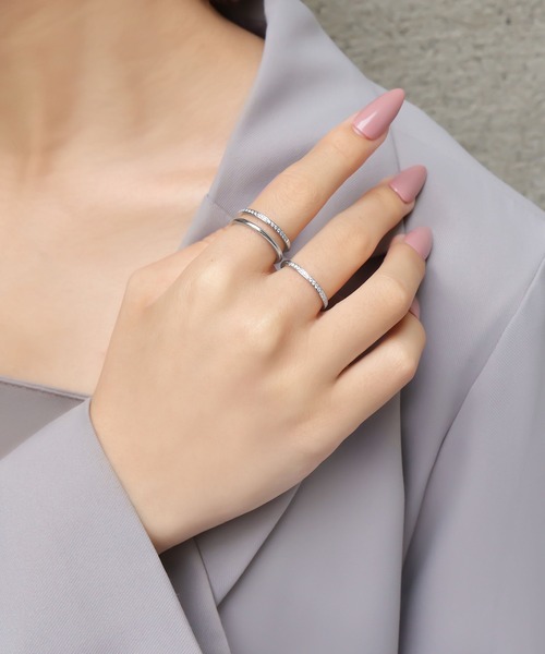 blackdia ocean(ブラックダイヤオーシャン)の「blackdia ocean ストーンナローリング(リング・レディース・ゴールド/ピンクゴールド/シルバー・9号/11号/13号)」の4枚目の写真