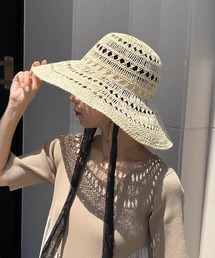 透かしリボンハット