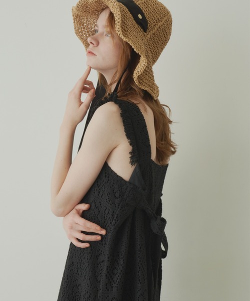 crochet fringe onepiece/肩フリンジノースリーブワンピース 【公式通販】