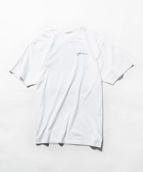 tシャツ +81BRANCA/ハチイチブランカ John Lennon sign＆photo big tee Tシャツ グラフィックＴシャツ レディー セール】+81BRANCA/ハチイチブランカ John Lennon sign&photo