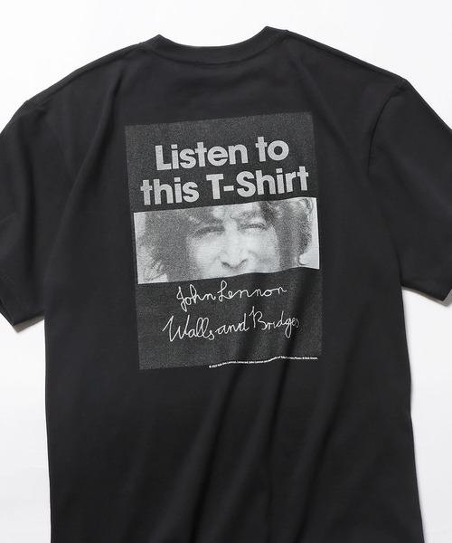 tシャツ +81BRANCA/ハチイチブランカ John Lennon sign＆photo big tee Tシャツ グラフィックＴシャツ レディー セール】+81BRANCA/ハチイチブランカ John Lennon sign&photo