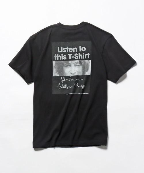 tシャツ +81BRANCA/ハチイチブランカ John Lennon sign＆photo big tee Tシャツ グラフィックＴシャツ レディー セール】+81BRANCA/ハチイチブランカ John Lennon sign&photo